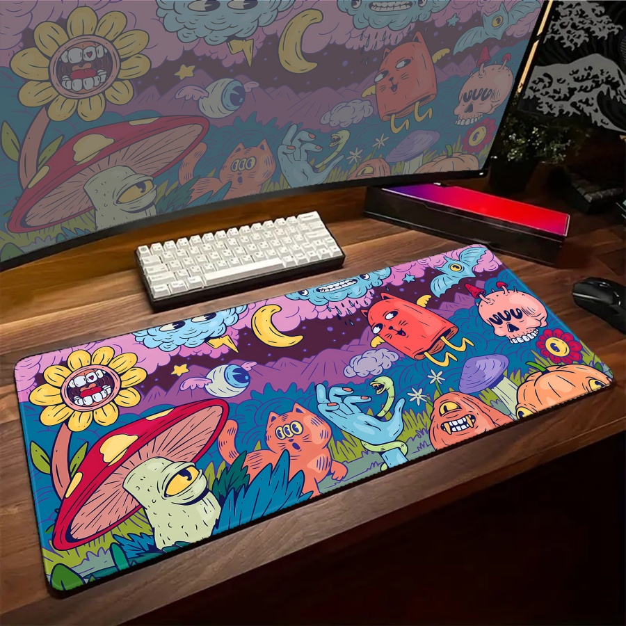 Desk Setup With Plants - Коврик для мыши с изображением животных
