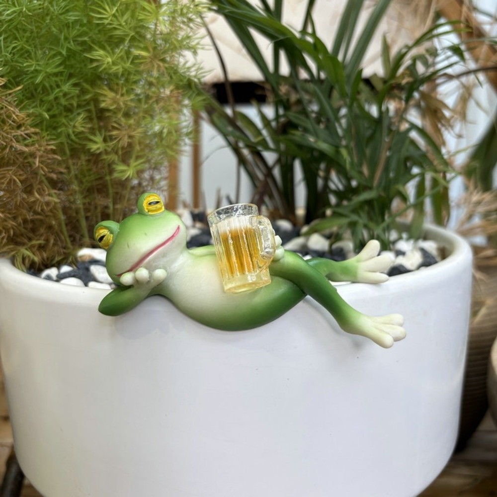 Desk Setup Plant - Подвесной цветочный горшок, край лягушки, декоративные