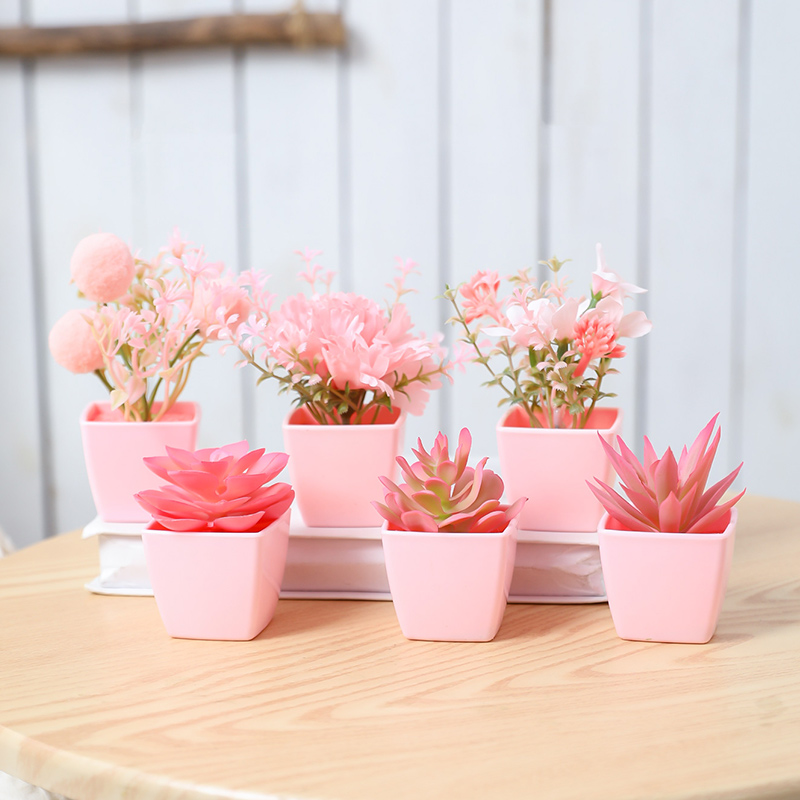 Desk Setup Plants - 6 шт. мини-синтетические цветочные горшечные растения: