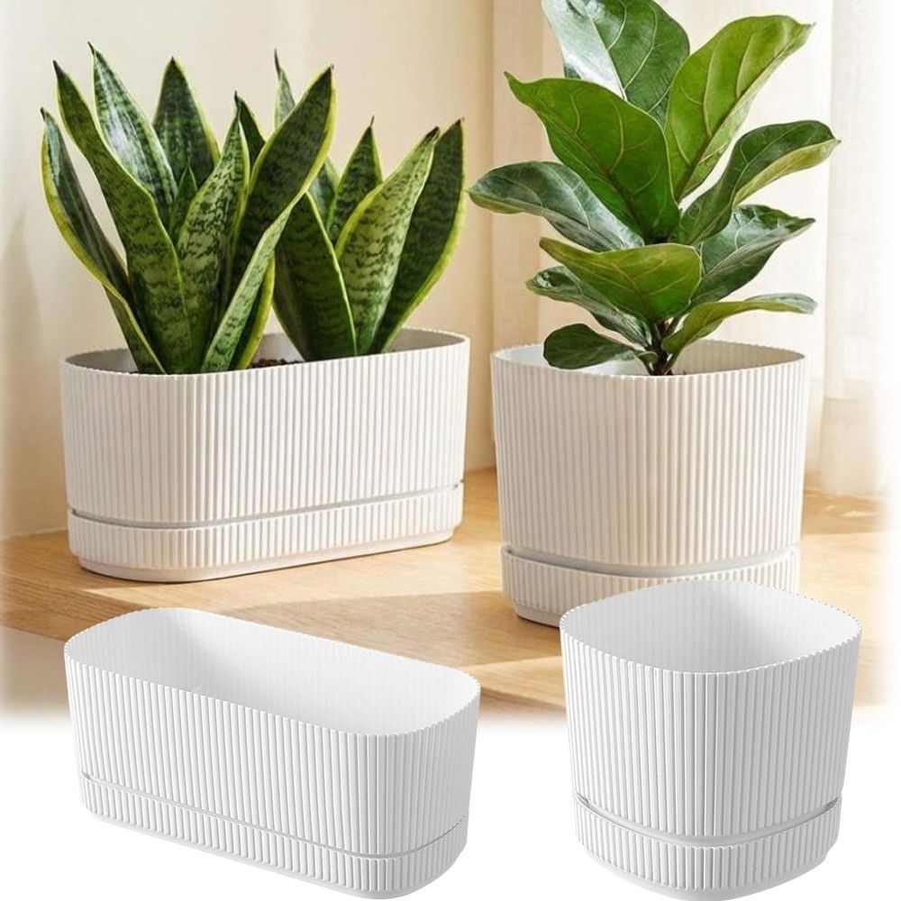 Desk Setup Plant - Пластиковый самополивающийся цветочный горшок с дренажным
