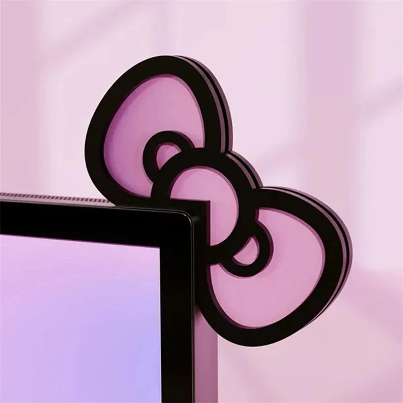 Desk Setup Home - Kawaii розовый акриловый бант для монитора,