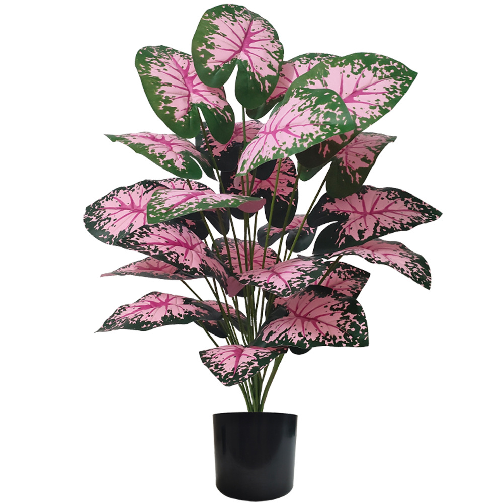 Desk Setup Plant - Розовые листья, горшечные растения, искусственные растения,