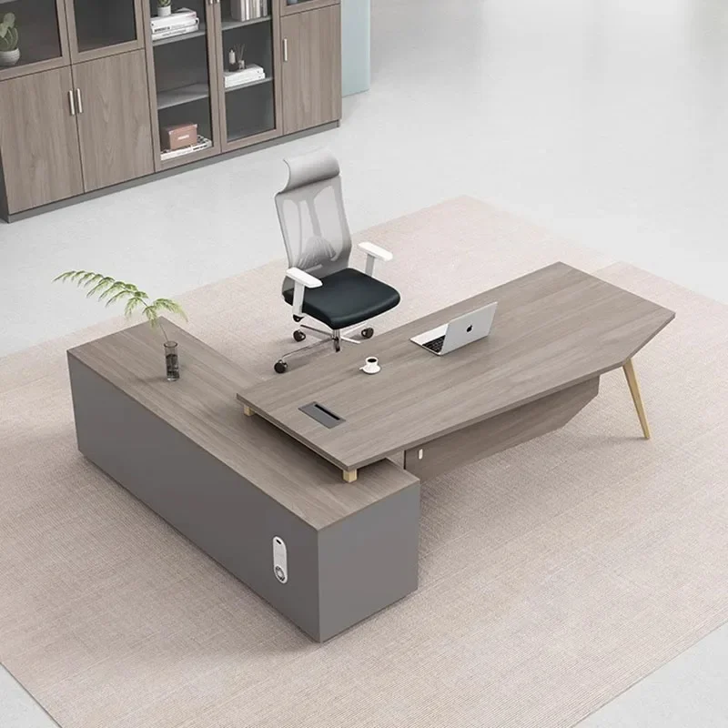 Desk Setup Corner - Угловой офисный стол, роскошный L-образный комплект
