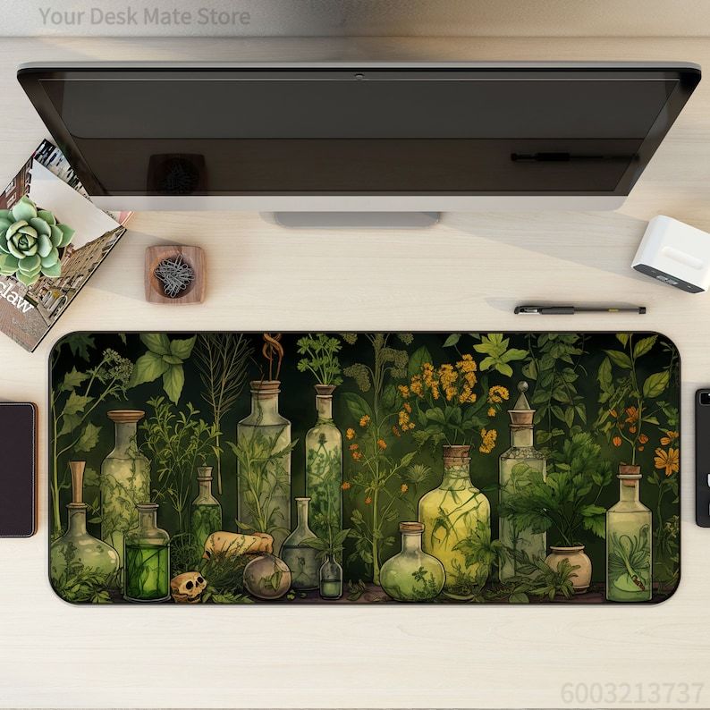 Коврик для стола с растительны – обзор и цена Desk Setup With Plants