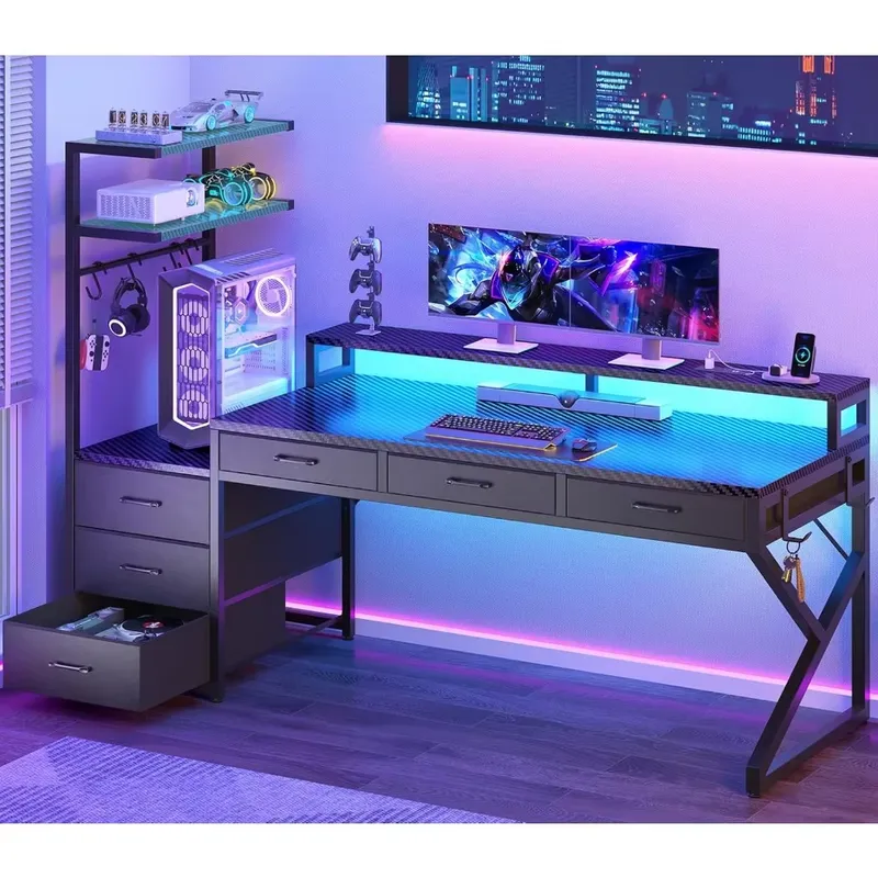 Игровой стол 55 дюймов с 6 ящи – обзор и цена Desk Setup Corner