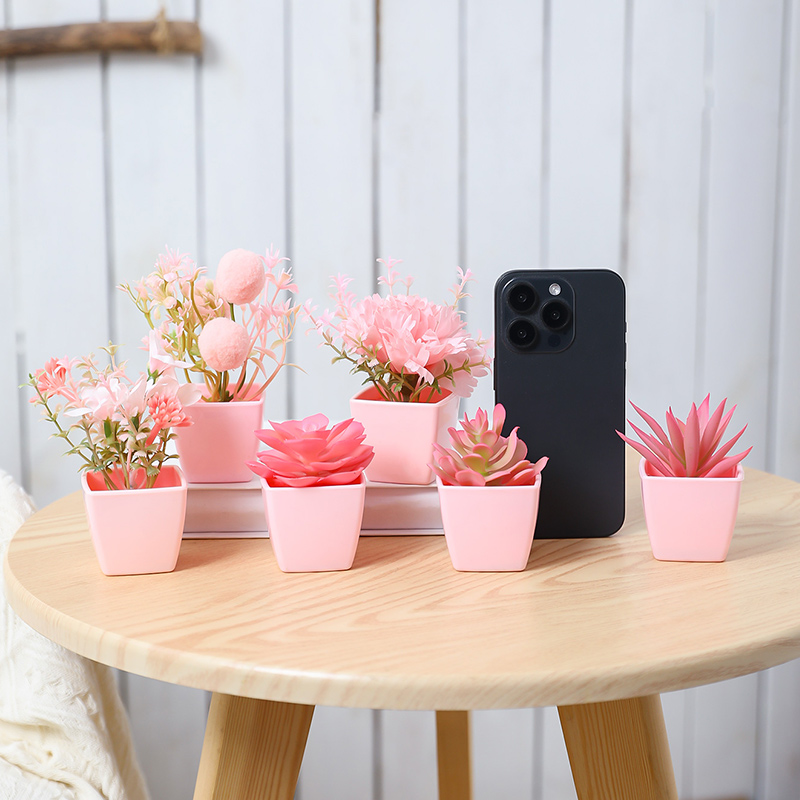 6 шт. мини-синтетические цвето – обзор и цена Desk Setup Plants