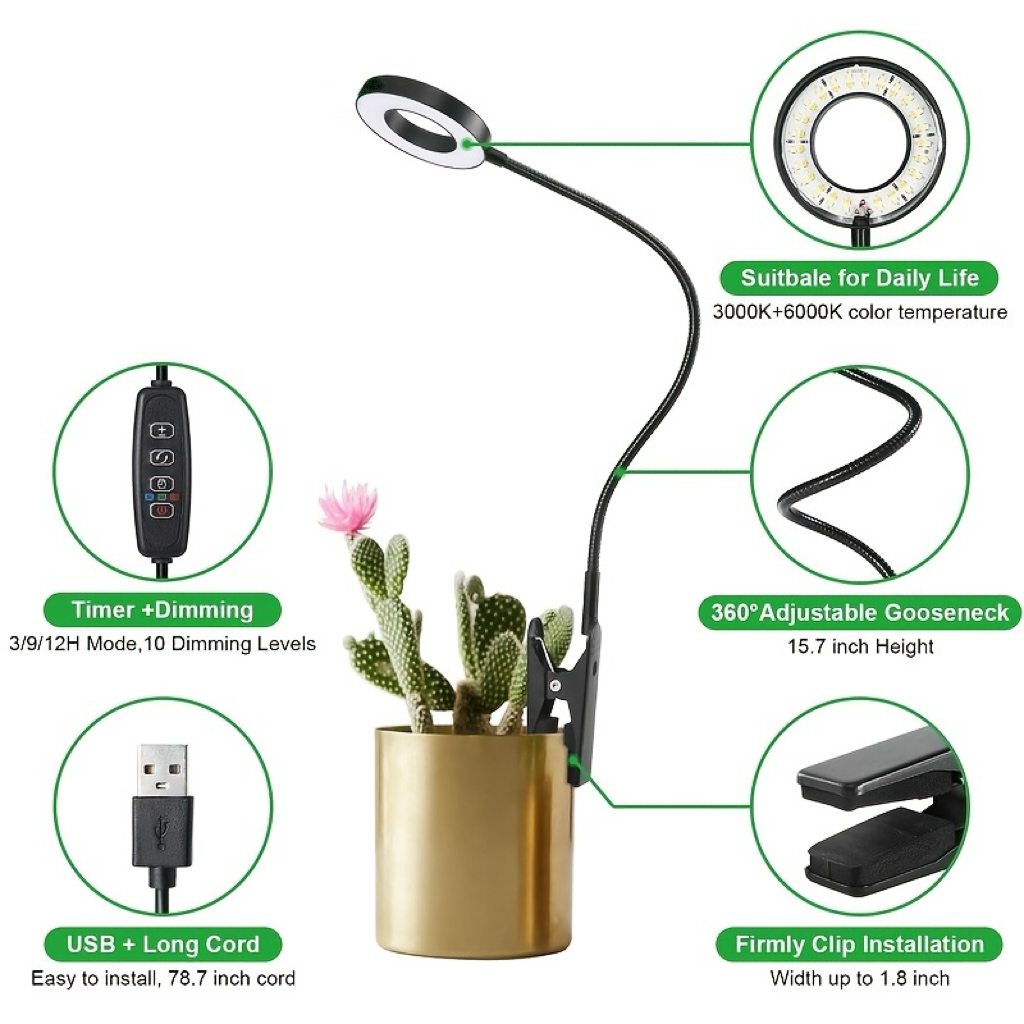 Светодиодная лампа 2-в-1 для р – обзор и цена Desk Setup Plant