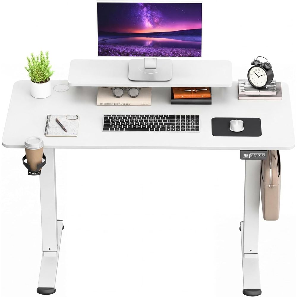 Белый регулируемый по высоте с – обзор и цена Desk Setup Home