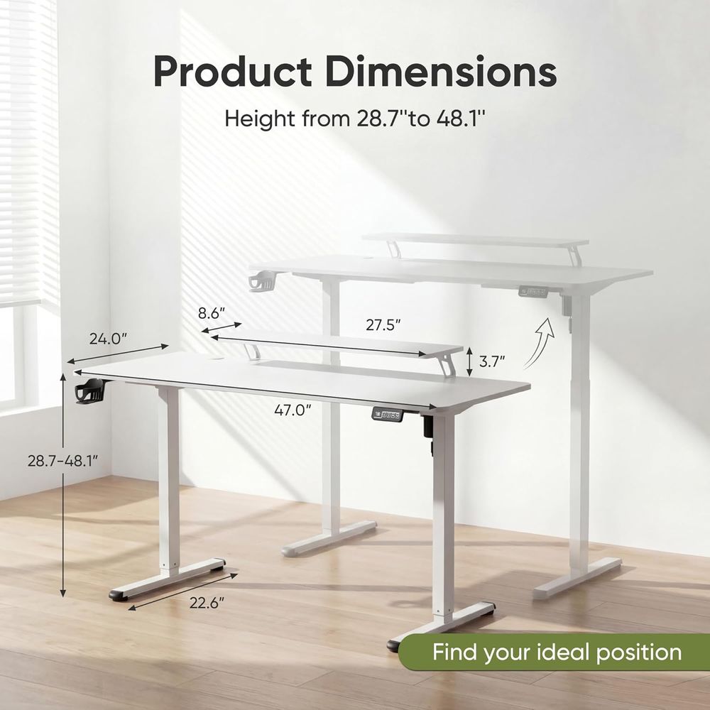 Белый регулируемый по высоте с – обзор и цена Desk Setup Home