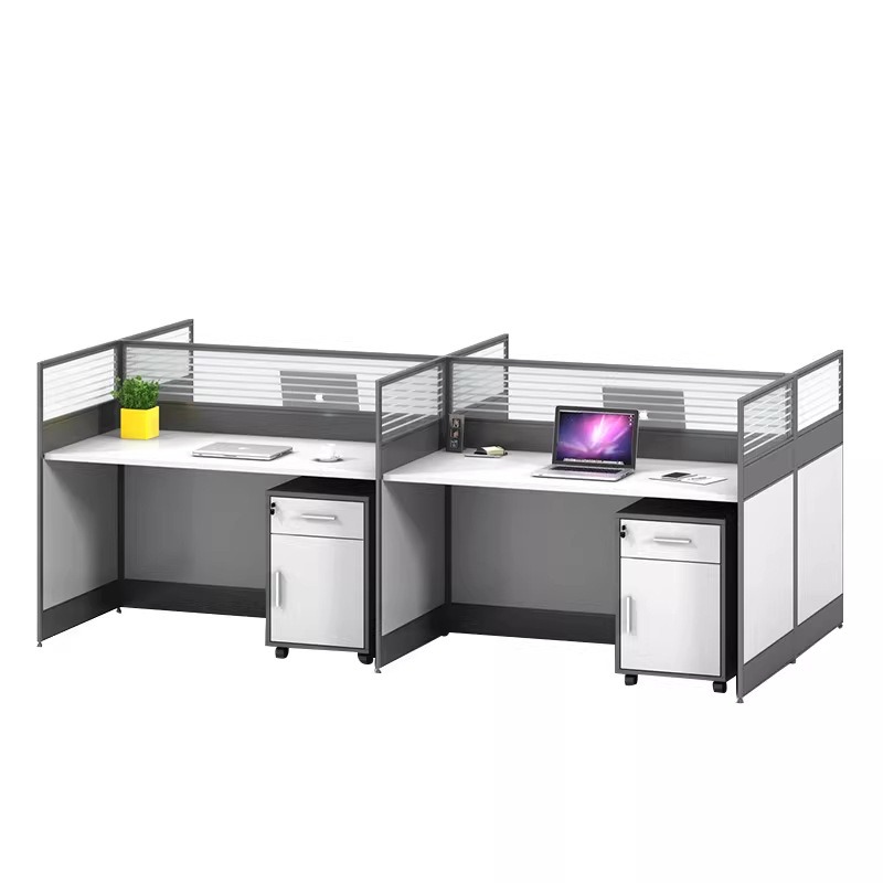 Белый офисный стол для 2, 4 ил – обзор и цена Desk Setup Corner